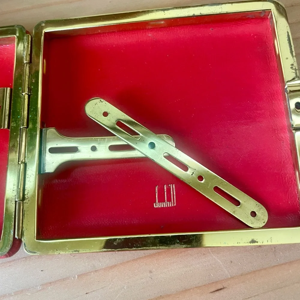 dunhill wallet card cigarette red leather case germany‎ collectible unisex